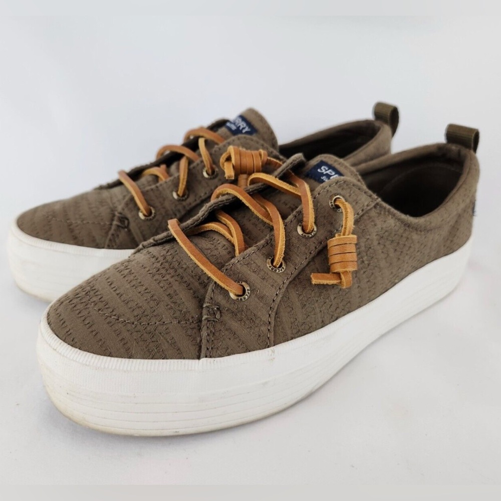 EUC- Sperry ‘Crest Vibe’ Linen Platform Boat Shoe Sneaker